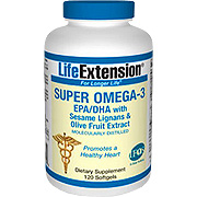 Life Extension Super Omega 3 EPA/DHA w/Sesame Lignans & Olive Fruit Extract - 240 softgels