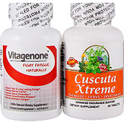 Proactive Natural Cuscuta Erectile Rejuvenation & Alcohol Detox Set - Cuscuta Xtreme & Vitagenone, 2 x 60 ct