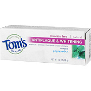 Tom's of Maine Toothpaste Tartar Controlwith Whitening Peppermint - Antiplaque & Whitening, 1 fl oz