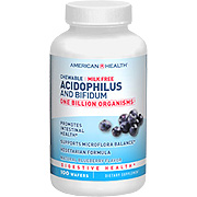 American Health Chewable Acidophilus with Bifidus Blue Berry - Supports Microflora Balance, 100 wafers