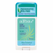 Alba Botanica Tea Tree Deodorant Stick - Clear Enzyme, 2 oz