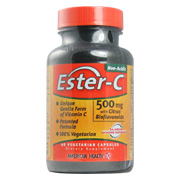 American Health Ester C with Citrus Bioflavonoids 500mg - Unique Gentle Form of Vitamin C, 60 Veg caps