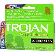 Trojan Trojan Twisted Pleasure - Lubricated Latex Condoms, 12 each