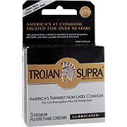 Trojan Trojan Supra - Lubricated Non-Spermicidal Condoms, 3 pack