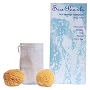 Jade & Pearl Sea Sponge Tampons Reuse - For Your Reproductive Health, 2 pks