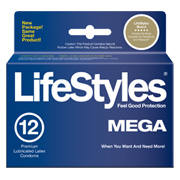 LifeStyles Lifestyles Mega XL - Lubricated Condoms, 12 pack