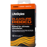 LifeStyles Lifestyles Ribbed Pleasure - Lubricated Condoms, 12 pack
