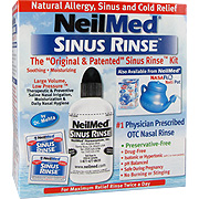 NeilMed Sinus Rinse Regular Kit - Relieves Allergies & Sinus, 1 8 oz bottle + 1 cap + 1 tube + 50 mixture packets