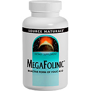 Source Naturals MegaFolinic 800 mcg - Bioactive Form of Folic Acid, 120 tabs