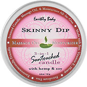 Earthly Body Skinny Dip Massage Oil Candle - With Hemp and Soy, 6 oz