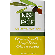 Kiss My Face Olive & Green Tea Bar Soap - Natural Moisturizing Bar Soap, 4 oz