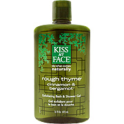 Kiss My Face Rough Thyme Shower Gel & Foaming Bath - Gentle Exfoliant, 16 oz