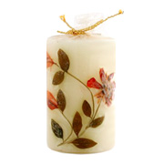 Auroshikha Candles & Incense Flower Candle Geranium Cylindrical - 1 3/4 inches x 2 3/4 inches
