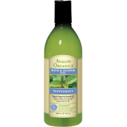Avalon Organic Botanicals Peppermint Bath And Shower Gel - Gently Cleanses and Purifies Extra Dry Skin, 12 oz