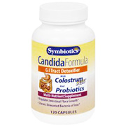 Symbiotics Candida Balance with Colostrum Plus - GI Tract Detoxifier, 120 caps