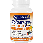 Symbiotics Colostrum Orange Creme Chewables - Boosts Energy, 120 tabs