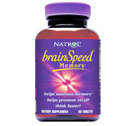 Natrol Brain Speed Memory - Helps maintain memory and promote recall, 60 tabs