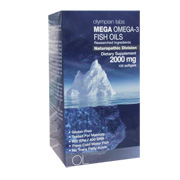 Olympian Labs Mega Omega 3 Fish Oils 1g 300EPA/200DHA - Promotes Lower Blood Pressure Levels, 120 sg