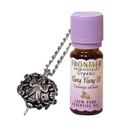 Frontier Angel Pendant Necklace with Ylang Ylang III Essential Oil Combo - 1 pc + 1/3 oz