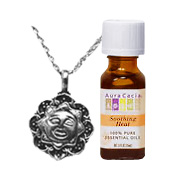 Frontier Sunflower Pendant Necklace with Essential Oil Blends Soothing Heat - 1 pc + 0.5 oz