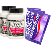 unknown Buy 2 Lava & Get 3 Single Astroglide Personal Lubricant for FREE - Natural Libido Enhancer for women, 2x60 tabs + 3x0.14 oz