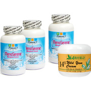 Natural 3 Menoserene Combo - Buy 3 Menoserene & Get 1 FREE Wild Yam Cream, 3 x 60 tabs + 4 oz