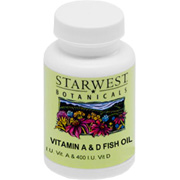 Starwest Botanicals Vitamin A & D Fish Oils 5000/400 IU - 500 softgels