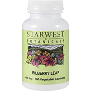 Starwest Botanicals Bilberry Leaf 400 mg Organic - 100 caps