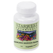 Starwest Botanicals Cascara Sagrada Bark 400 mg Wildcrafted - 100 caps