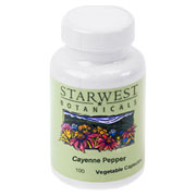 Starwest Botanicals Cayenne Pepper 40m H.U. 500 mg Organic - Capsicum annum, 100 caps