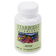 Starwest Botanicals Detox Organic 500 mg - Promotes purification & the elimination of toxins, 100 caps