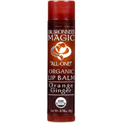 Dr. Bronner's Magic Soaps Sun Dog's Organic Lip Balm Orange Ginger - Moisturize Chapped Lips, 0.15 oz