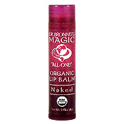 Dr. Bronner's Magic Soaps Organic Lip Balm Naked - Provides Great Lip Protection, 0.15 oz