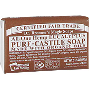 Dr. Bronner's Magic Soaps Organic Castile Bar Soap Eucalyptus - Made With Organic Oils, 5 oz