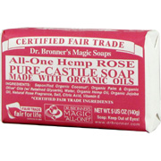 Dr. Bronner's Magic Soaps Organic Castile Bar Soap Rose - Made With Organic Oils, 5 oz