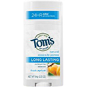 Tom's of Maine Deodorant Stick Long Lasting Apricot - Clinically Proven, 2.25 oz
