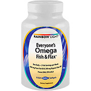 Rainbow Light Everyone's Omega Fish & Flax Oil - with Organic Flax Oil for Plant Omegas, 60 sgel
