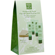 Kiss My Face Potent & Pure Facial Starter Kit - Made with the Finest Natural and Organic Ingredients, 4 pc