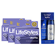 unknown Buy 3 Lifestyles Ultra Thin Condoms & Get Free Intimate Options Personal Lubricant Mousse - 3x12 pack + 2 oz