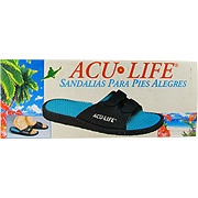Acu Life Massage Sandals Black/Teal with Velcro M7 with 8 Massage Sandals - 1 pair