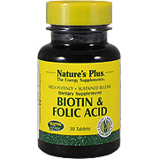 Nature's Plus Biotin/Folic Acid Sustained Release - 30 tabs