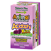 Nature's Plus Animal Parade AcidophiKidz Children's Chewable with Whole Food Concentrates - Promotes A Healthy Gastrointestinal Balance, 90 tabs
