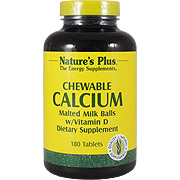 Nature's Plus Chewable Calcium Malted Milk Balls with Vitamin D Chewables - 180 tabs