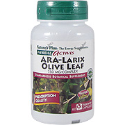 Nature's Plus Herbal Actives ARA-Larix Olive Leaf 750 mg - 60 vcaps