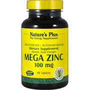 Nature's Plus Mega Zinc 100 mg Sustained Release - 90 tabs