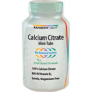 Rainbow Light 100% Calcium Citrate Minitabs - Provides Potent Calcium, 120 tabs