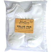 Maggie's Functional Organics Socks White ''Ped'' Athletic Socks Value 6-Packs - 1 pc