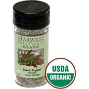 Starwest Botanicals Organic Black Pepper Medium Grind Jar - 1.9 oz