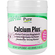 Pure Essence Labs Ionic  Fizz Calcium Plus Mixed Berry Flavor - For Strong Bones, 14.82 oz