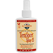 All Terrain TerraSport SPF15 Sunscreen Spray - Oxybenzone and Paraben Free, 3 oz